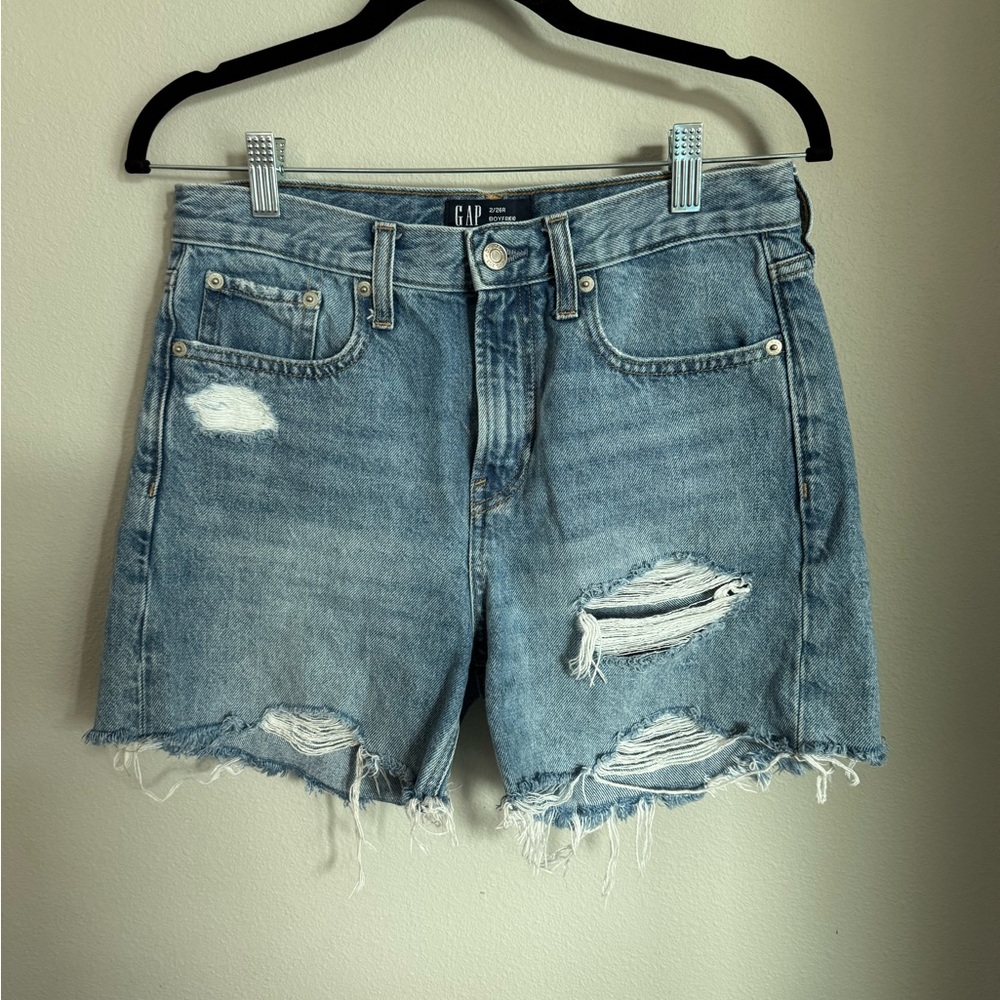 GAP Women's Ripped Light Blue Jean Shorts